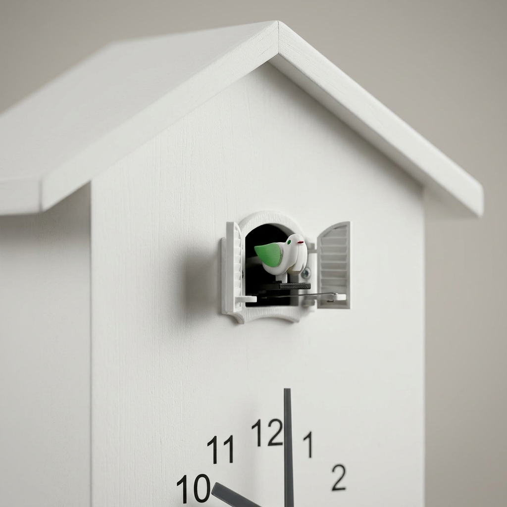 Contemporary Cuckoo Wall Clock - detail