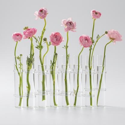 Modern Hinged Glass Flower Vase with Adjustable Tubes for Creative Floral Displays - main
