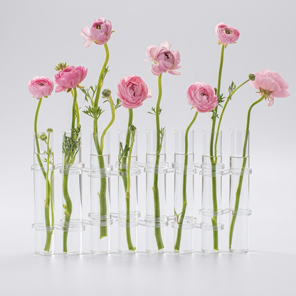 Modern Hinged Glass Flower Vase with Adjustable Tubes for Creative Floral Displays - variant