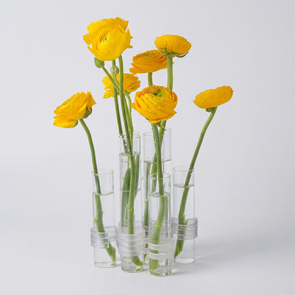 Modern Hinged Glass Flower Vase with Adjustable Tubes for Creative Floral Displays - variant