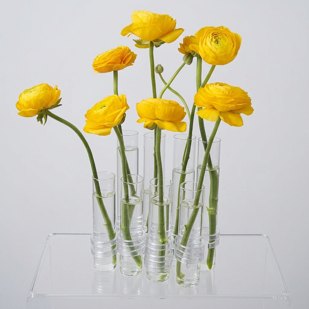 Modern Hinged Glass Flower Vase with Adjustable Tubes for Creative Floral Displays - variant