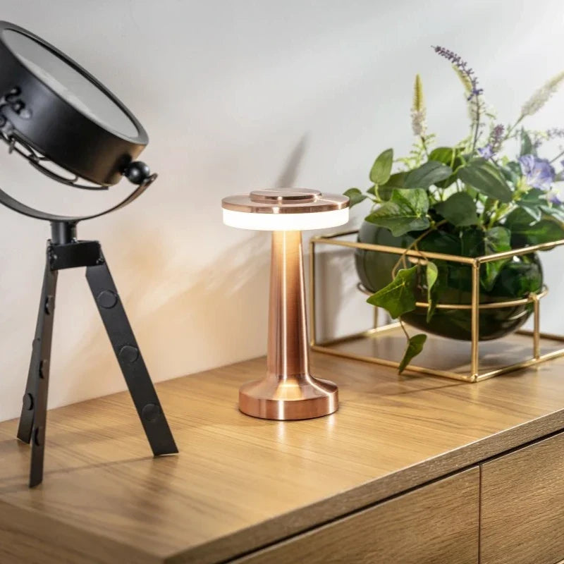 Metallic Dome Cordless Table Lamp 16