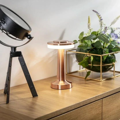 Metallic Dome Cordless Table Lamp 16